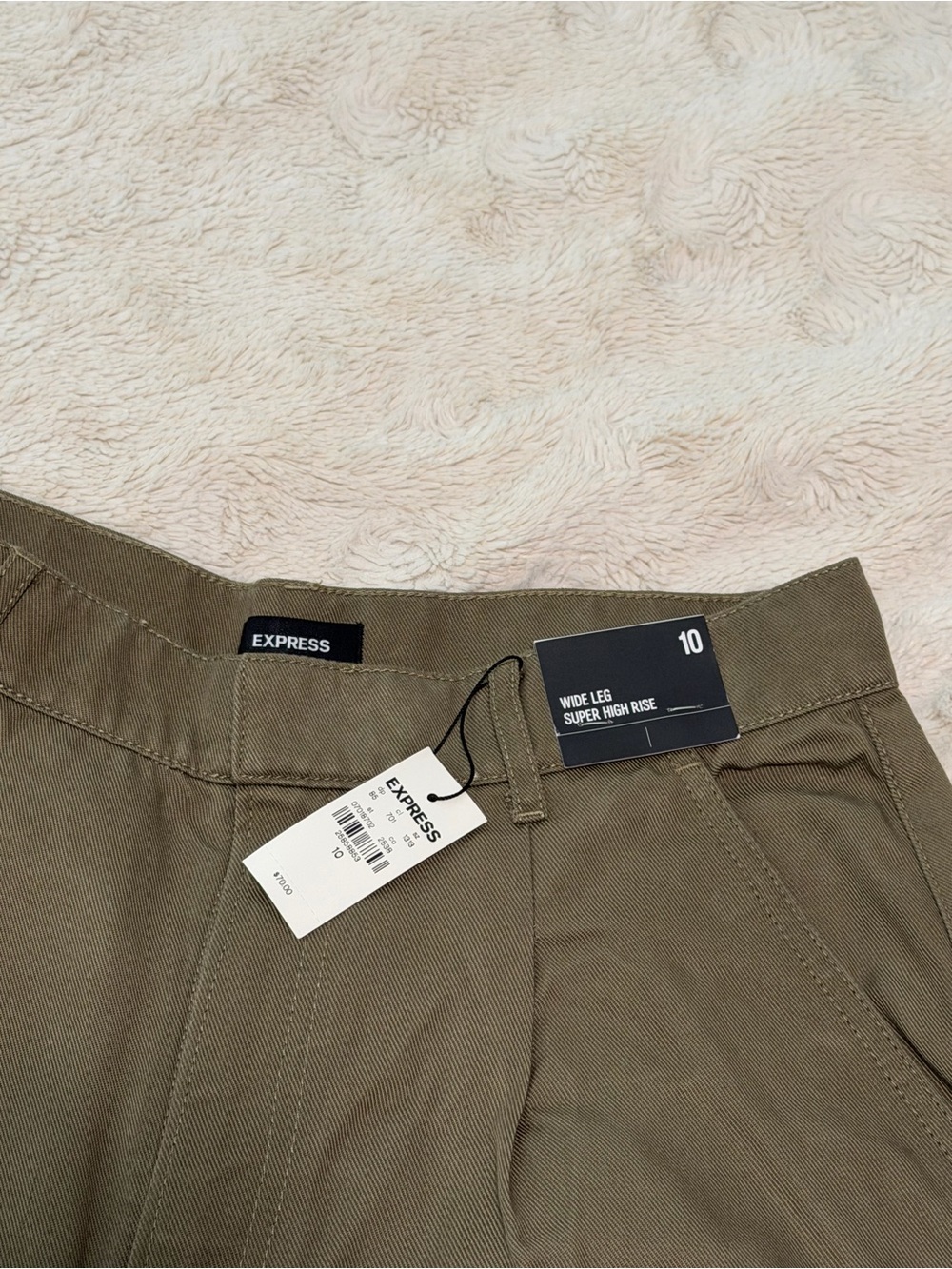 Express Wide Leg Super High Rise - Olive Green
